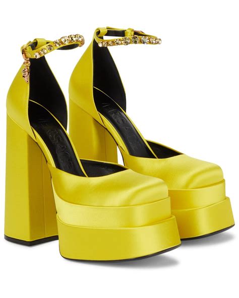 satin platform heels versace|versace platform heels women.